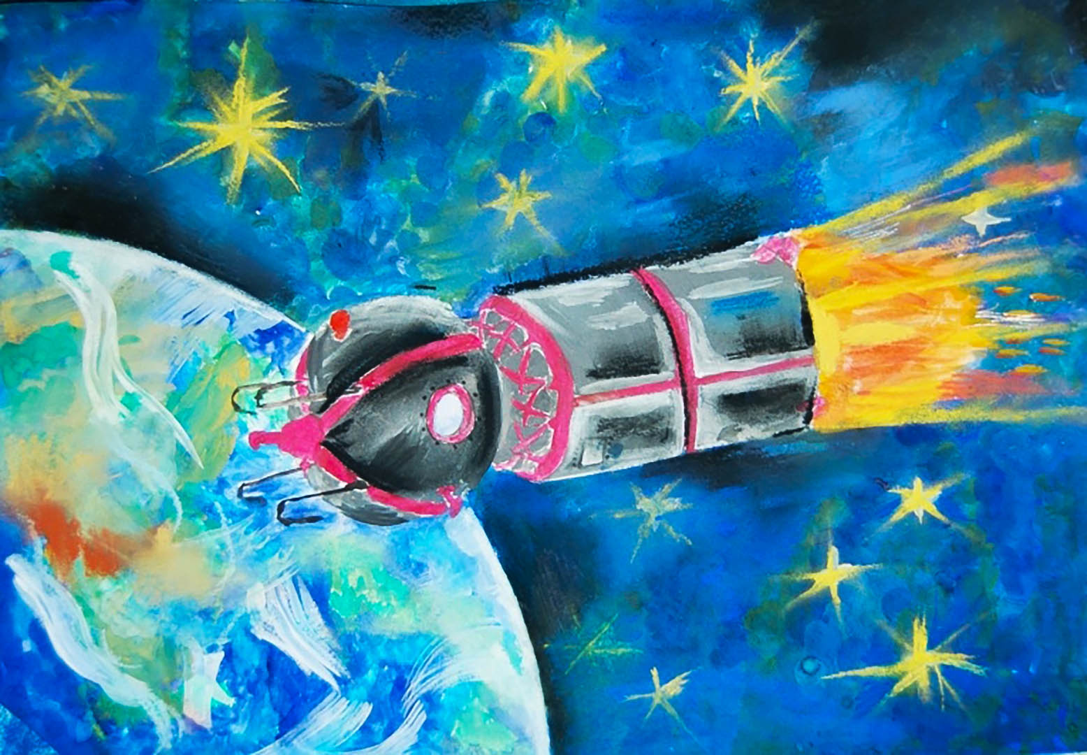 Ракета для плаката ко Дню космонавтики